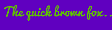 Image with Font Color 60C000 and Background Color 6000C0
